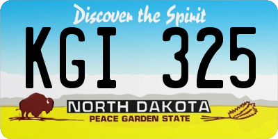 ND license plate KGI325