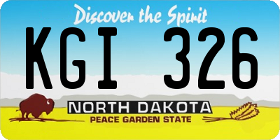 ND license plate KGI326