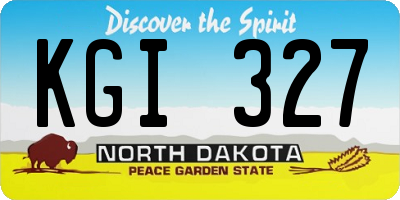 ND license plate KGI327