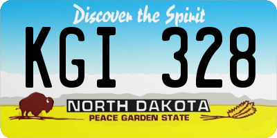 ND license plate KGI328