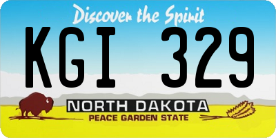 ND license plate KGI329