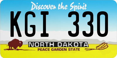 ND license plate KGI330