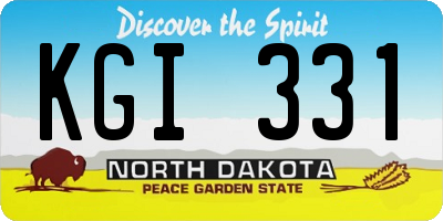 ND license plate KGI331