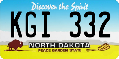 ND license plate KGI332
