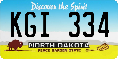 ND license plate KGI334