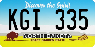 ND license plate KGI335