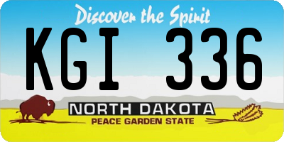 ND license plate KGI336