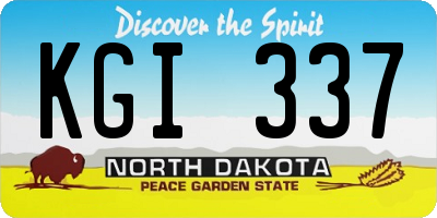ND license plate KGI337