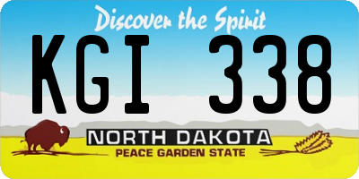 ND license plate KGI338