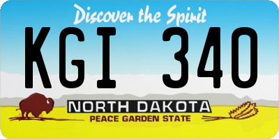 ND license plate KGI340