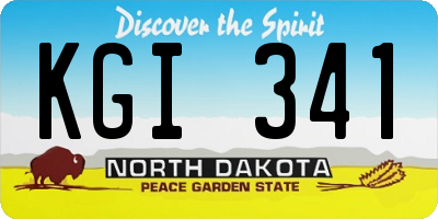 ND license plate KGI341