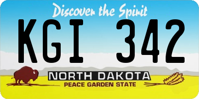 ND license plate KGI342