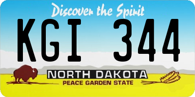 ND license plate KGI344