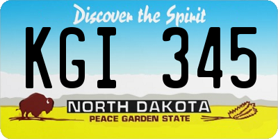 ND license plate KGI345