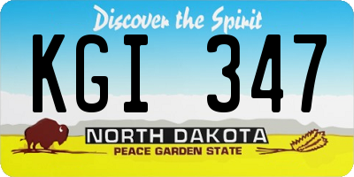 ND license plate KGI347