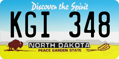 ND license plate KGI348