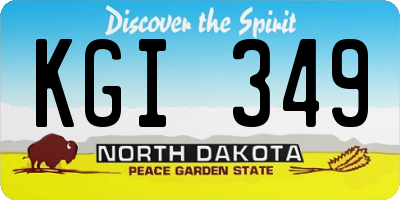 ND license plate KGI349