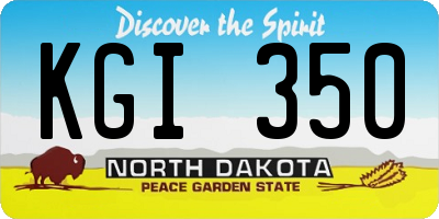 ND license plate KGI350