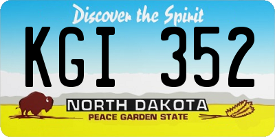ND license plate KGI352