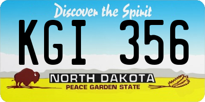 ND license plate KGI356