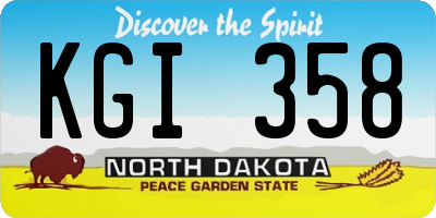 ND license plate KGI358