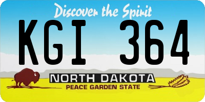 ND license plate KGI364