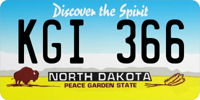 ND license plate KGI366
