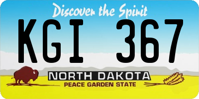 ND license plate KGI367