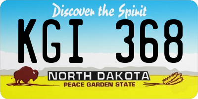 ND license plate KGI368