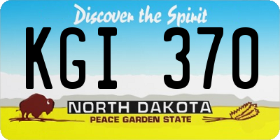 ND license plate KGI370