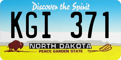 ND license plate KGI371