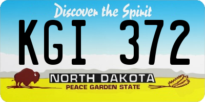 ND license plate KGI372