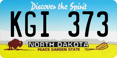 ND license plate KGI373