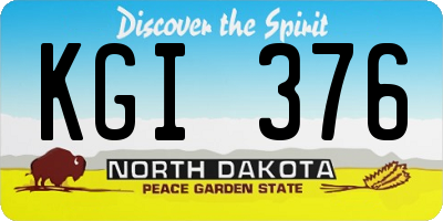 ND license plate KGI376
