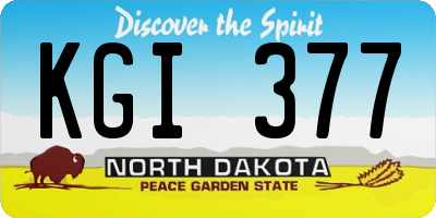 ND license plate KGI377