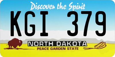 ND license plate KGI379