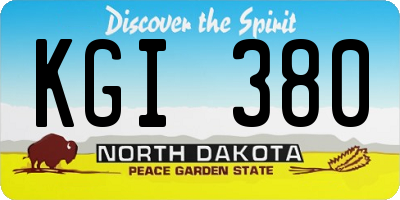 ND license plate KGI380