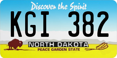 ND license plate KGI382