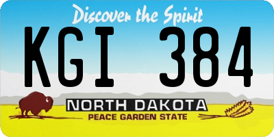 ND license plate KGI384