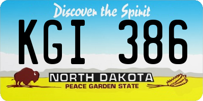 ND license plate KGI386