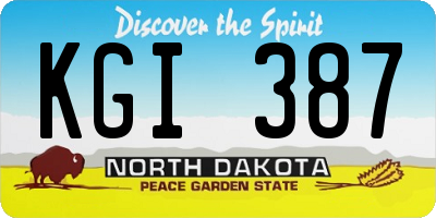 ND license plate KGI387