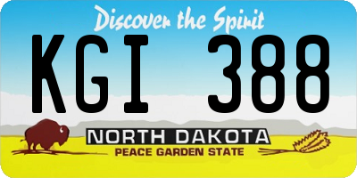 ND license plate KGI388