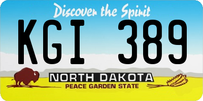 ND license plate KGI389