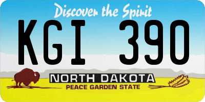 ND license plate KGI390
