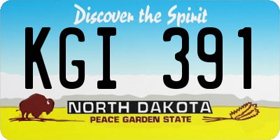 ND license plate KGI391