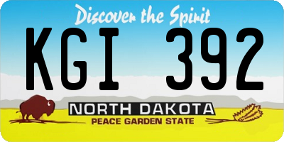 ND license plate KGI392