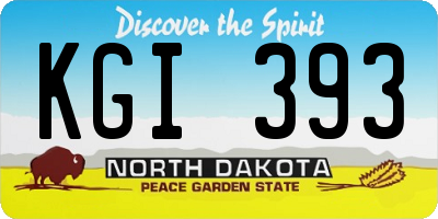 ND license plate KGI393