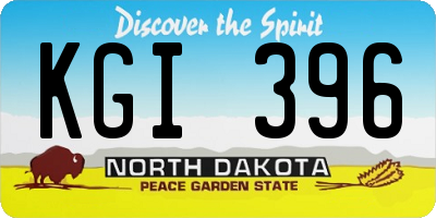ND license plate KGI396