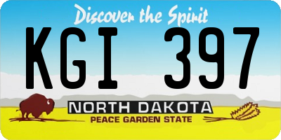 ND license plate KGI397
