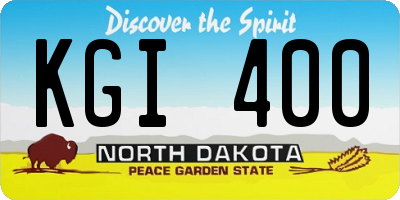 ND license plate KGI400